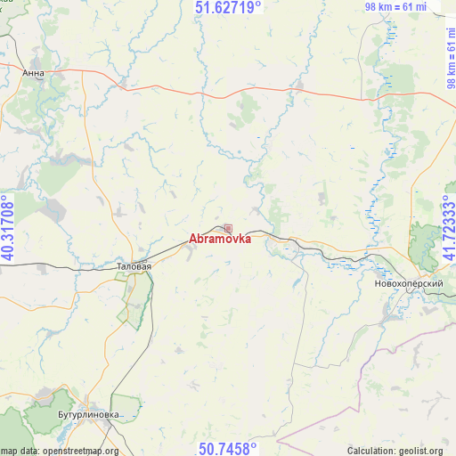 Abramovka on map