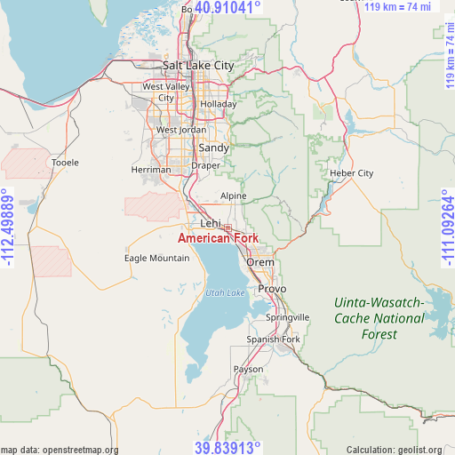 American Fork on map