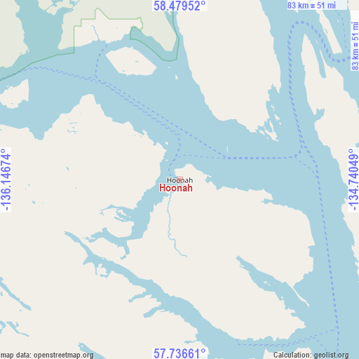 Hoonah on map