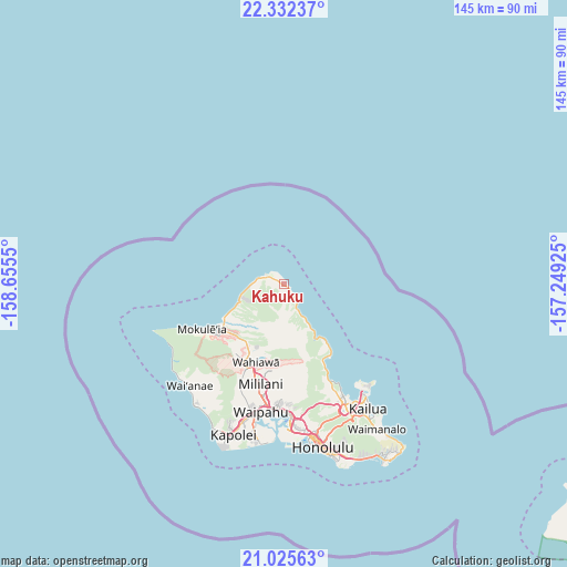 Kahuku on map