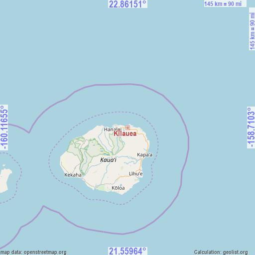 Kīlauea on map