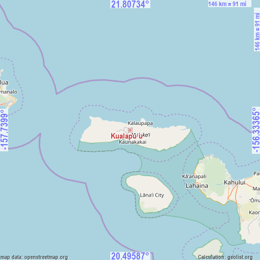 Kualapu‘u on map