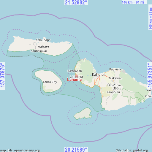 Lahaina on map