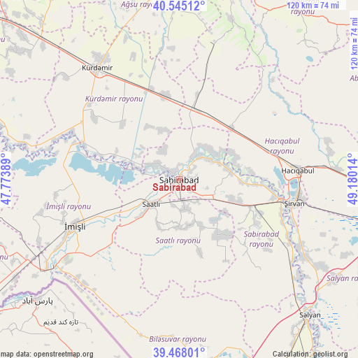Sabirabad on map