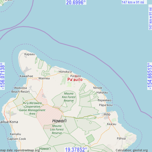 Pa‘auilo on map