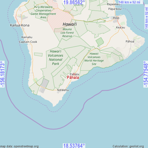 Pāhala on map