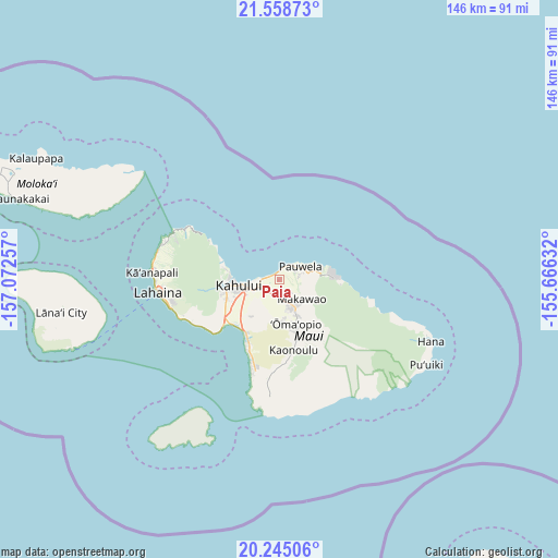 Paia on map