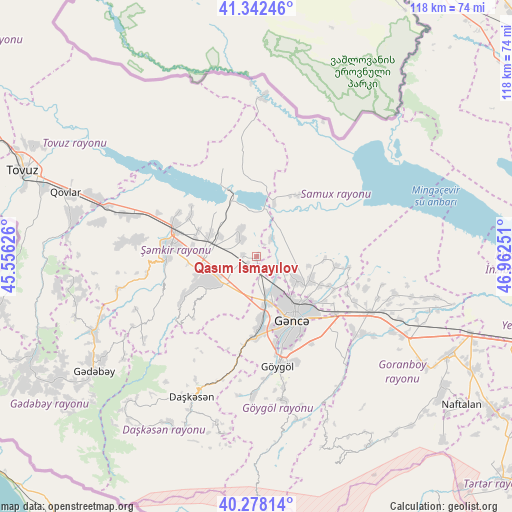 Qasım İsmayılov on map
