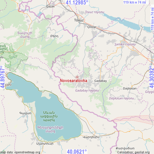 Novosaratovka on map