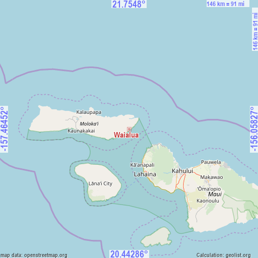 Waialua on map