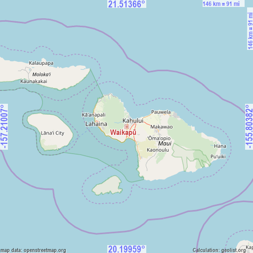 Waikapū on map