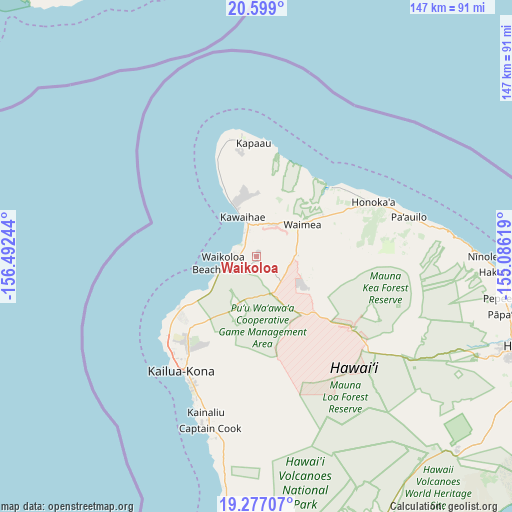 Waikoloa on map