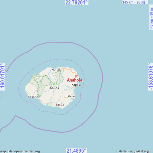 Anahola on map