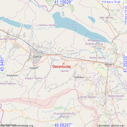 Qazanbulaq on map