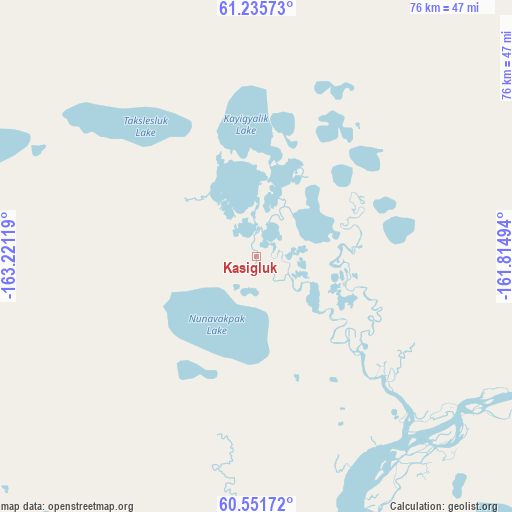 Kasigluk on map