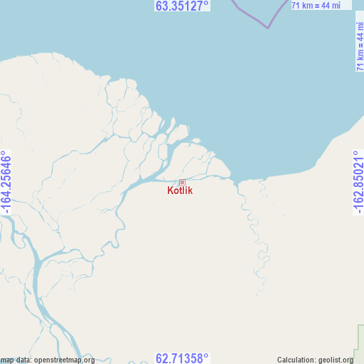 Kotlik on map