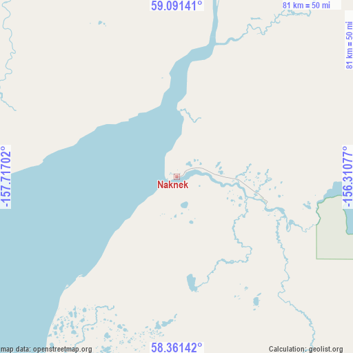 Naknek on map