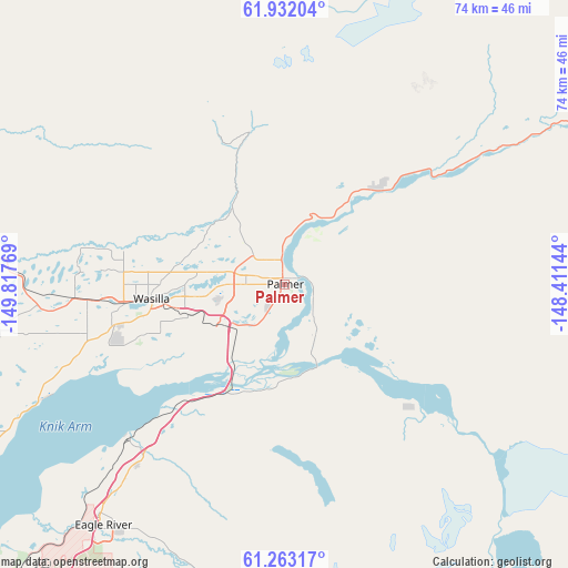 Palmer on map