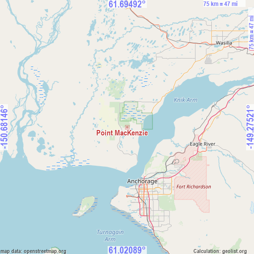 Point MacKenzie on map