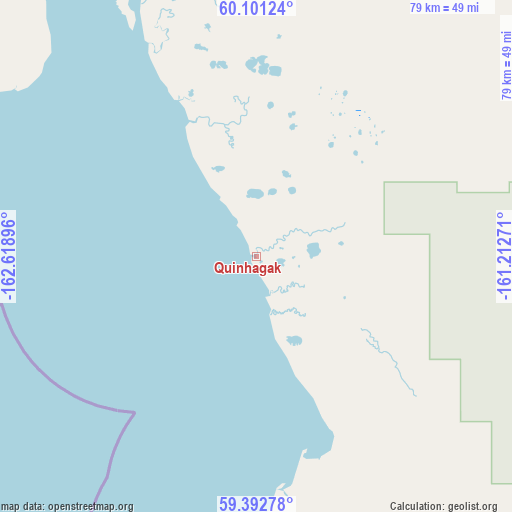 Quinhagak on map