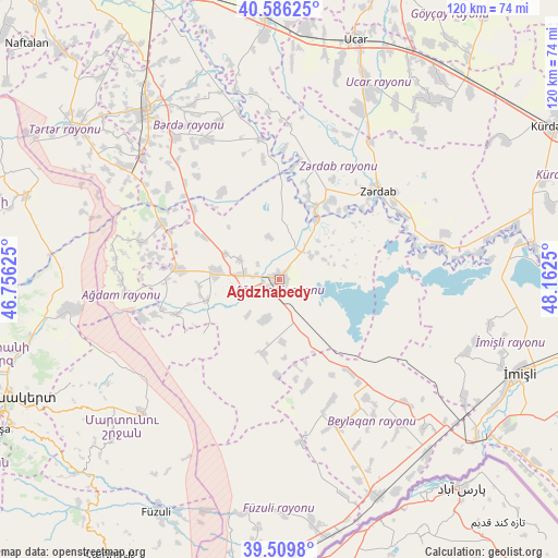 Agdzhabedy on map