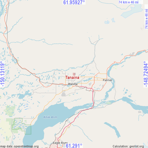 Tanaina on map