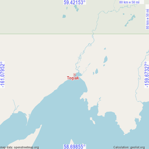 Togiak on map