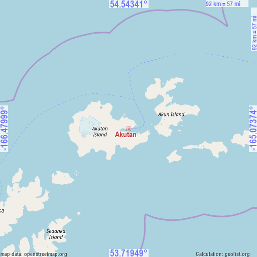 Akutan on map