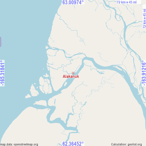 Alakanuk on map