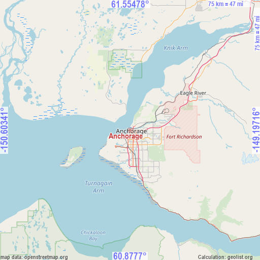 Anchorage on map