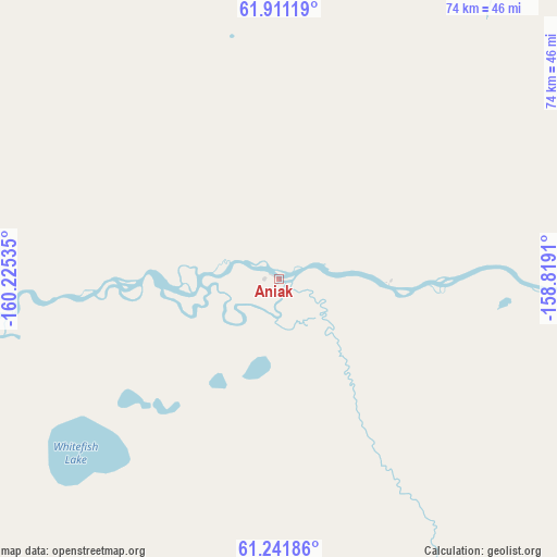 Aniak on map