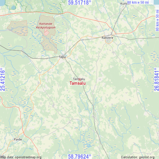 Tamsalu on map