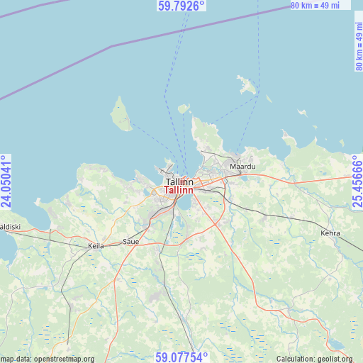 Tallinn on map