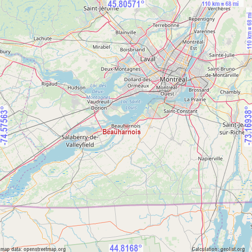 Beauharnois on map