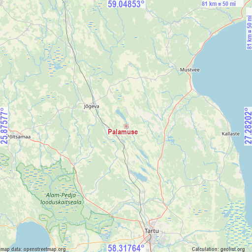 Palamuse on map