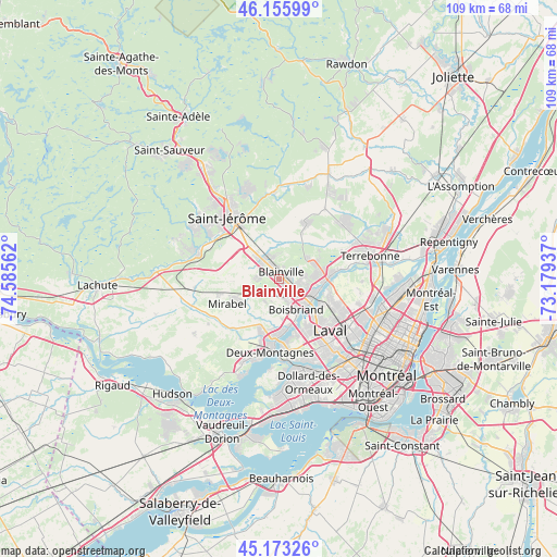 Blainville on map