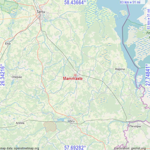 Mammaste on map