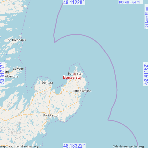 Bonavista on map