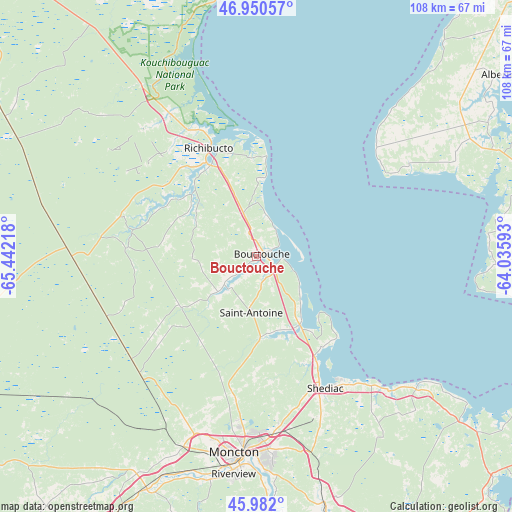 Bouctouche on map