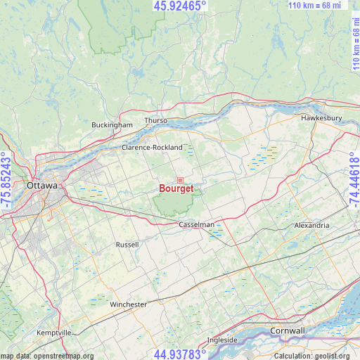 Bourget on map
