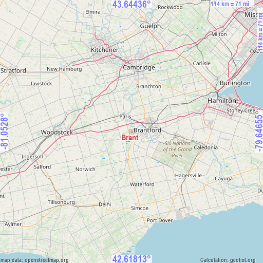 Brant on map