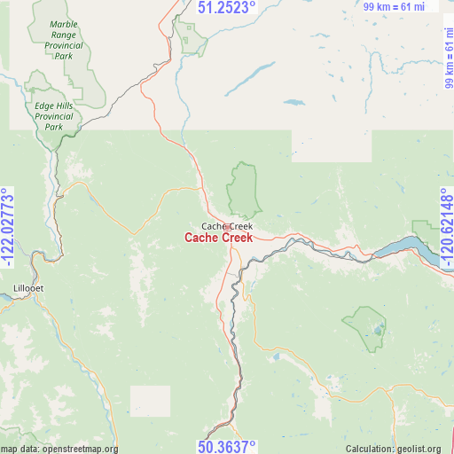 Cache Creek on map