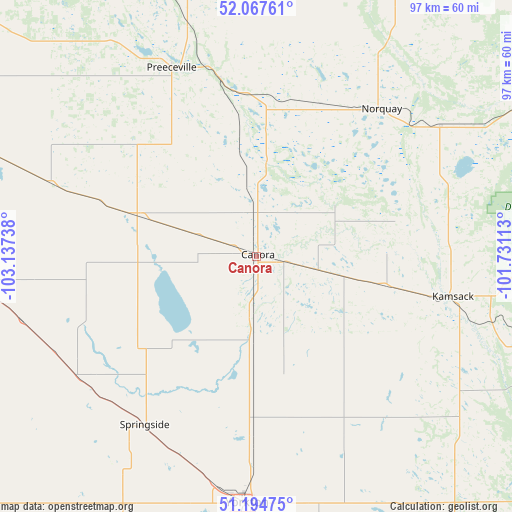 Canora on map