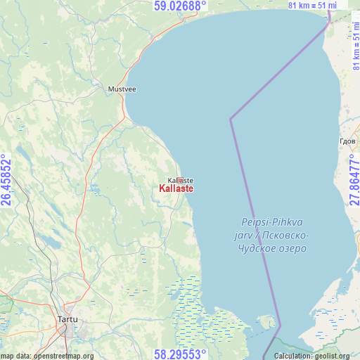 Kallaste on map