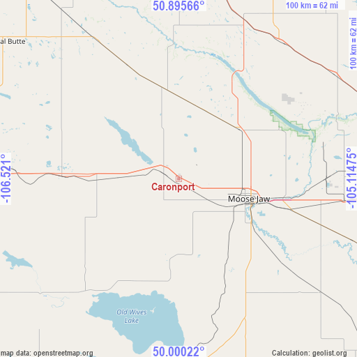Caronport on map