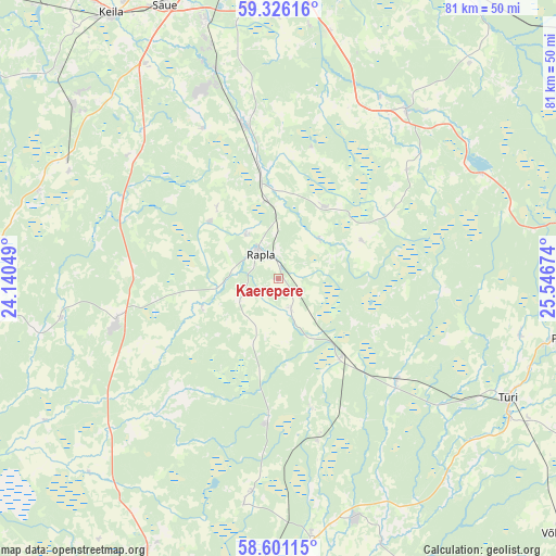 Kaerepere on map