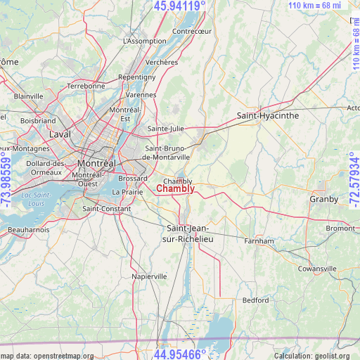 Chambly on map