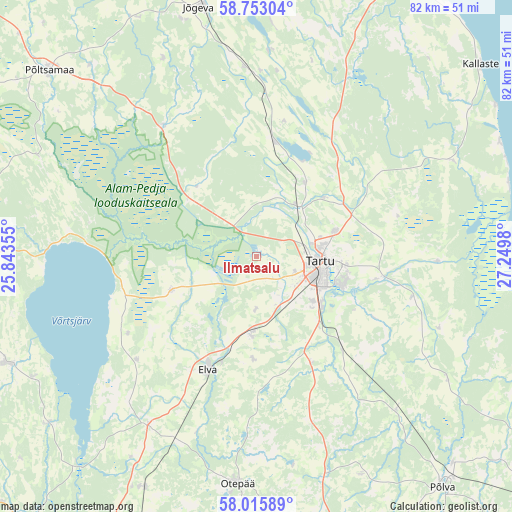Ilmatsalu on map