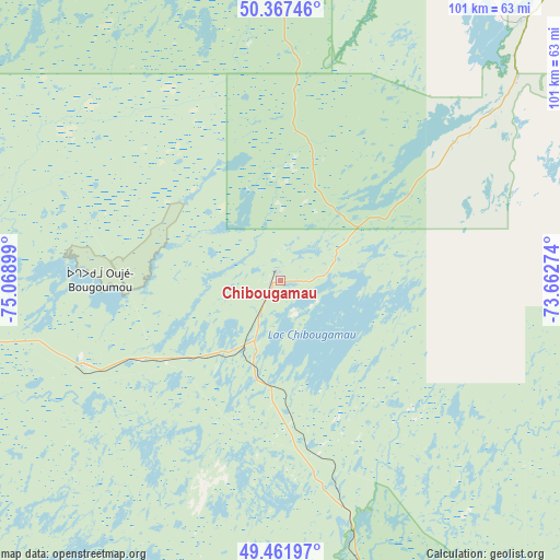 Chibougamau on map