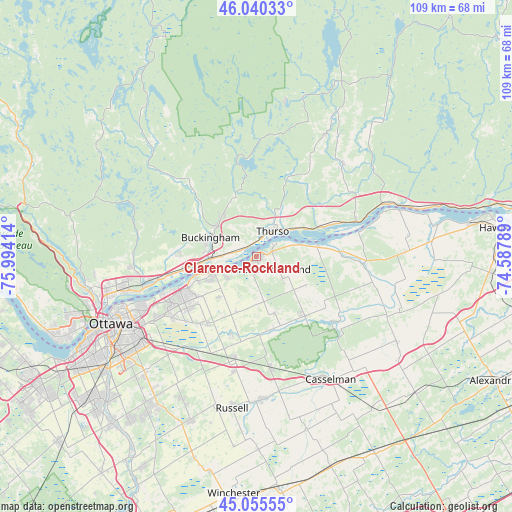 Clarence-Rockland on map